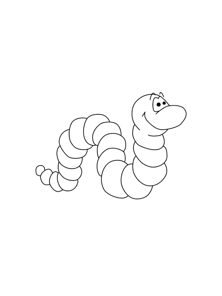 Earthworm coloring pages