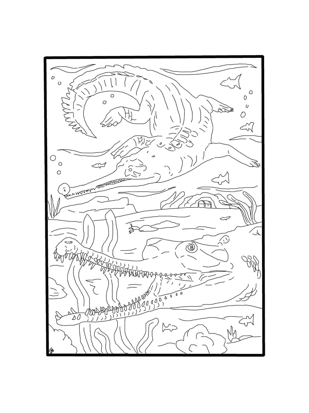 Gharial coloring pages