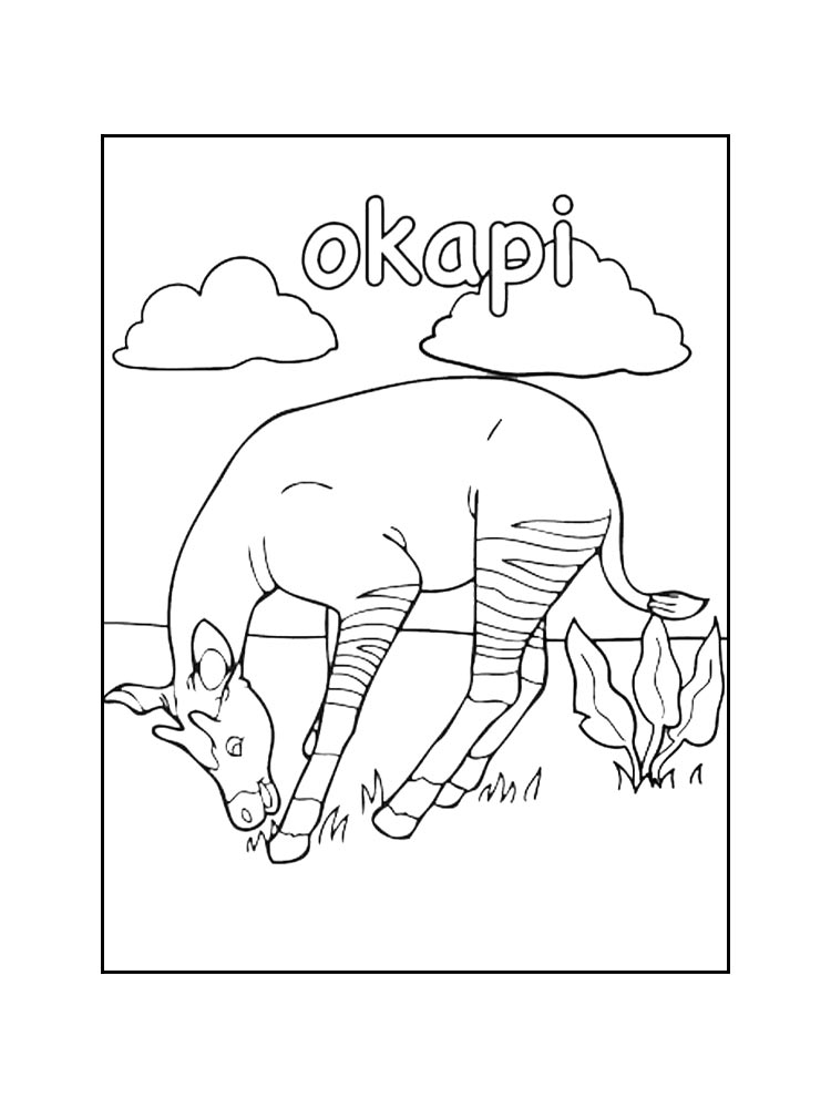 Okapi coloring pages