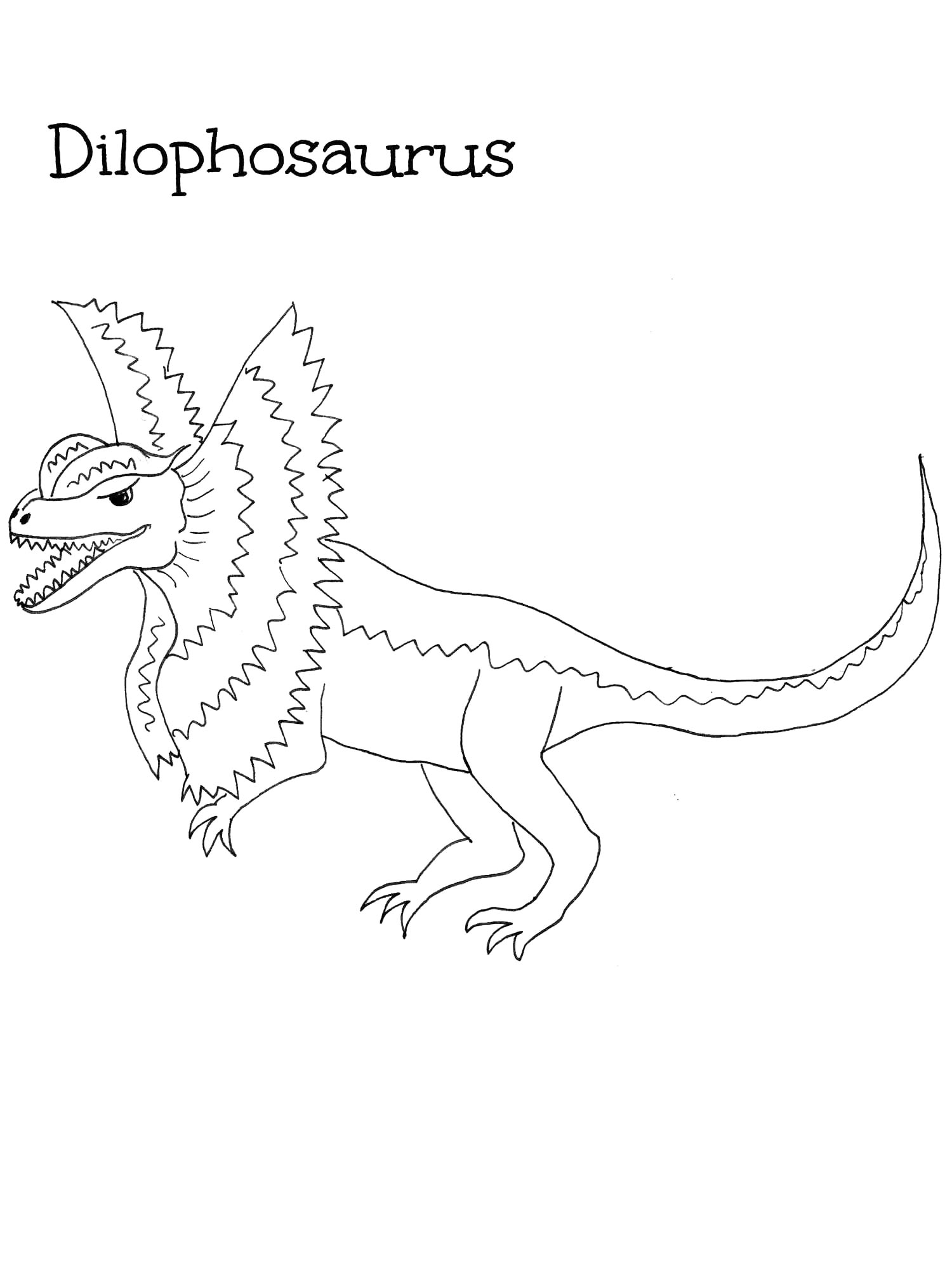 Dilophosaurus coloring page 7